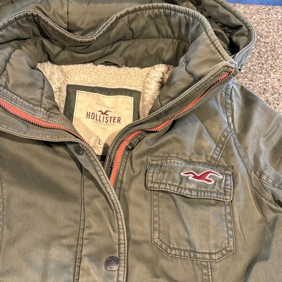 Hollister military cargo sherpa parka jacket - Picture 2 of 4